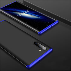 Hard Rigid Plastic Matte Finish Front and Back Cover Case 360 Degrees for Samsung Galaxy Note 10 Blue and Black