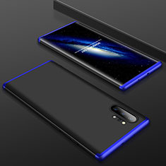 Hard Rigid Plastic Matte Finish Front and Back Cover Case 360 Degrees for Samsung Galaxy Note 10 Plus 5G Blue and Black