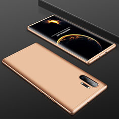 Hard Rigid Plastic Matte Finish Front and Back Cover Case 360 Degrees for Samsung Galaxy Note 10 Plus 5G Gold