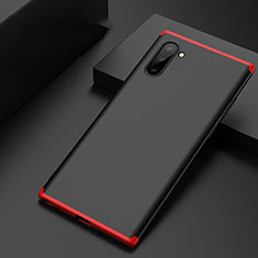 Hard Rigid Plastic Matte Finish Front and Back Cover Case 360 Degrees for Samsung Galaxy Note 10 Red and Black