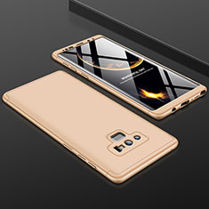 Hard Rigid Plastic Matte Finish Front and Back Cover Case 360 Degrees for Samsung Galaxy Note 9 Gold