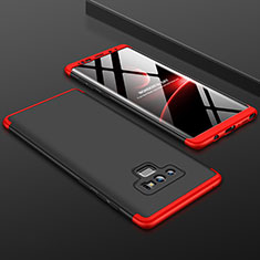 Hard Rigid Plastic Matte Finish Front and Back Cover Case 360 Degrees for Samsung Galaxy Note 9 Red and Black