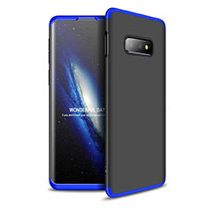 Hard Rigid Plastic Matte Finish Front and Back Cover Case 360 Degrees for Samsung Galaxy S10e Blue and Black