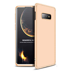 Hard Rigid Plastic Matte Finish Front and Back Cover Case 360 Degrees for Samsung Galaxy S10e Gold