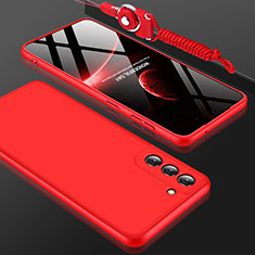 Hard Rigid Plastic Matte Finish Front and Back Cover Case 360 Degrees for Samsung Galaxy S22 5G Red