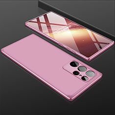 Hard Rigid Plastic Matte Finish Front and Back Cover Case 360 Degrees for Samsung Galaxy S23 Ultra 5G Rose Gold