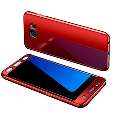 Hard Rigid Plastic Matte Finish Front and Back Cover Case 360 Degrees for Samsung Galaxy S7 Edge G935F Red