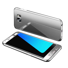 Hard Rigid Plastic Matte Finish Front and Back Cover Case 360 Degrees for Samsung Galaxy S7 Edge G935F Silver