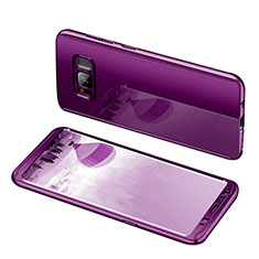 Hard Rigid Plastic Matte Finish Front and Back Cover Case 360 Degrees for Samsung Galaxy S8 Plus Purple