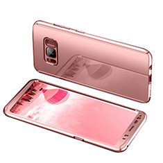 Hard Rigid Plastic Matte Finish Front and Back Cover Case 360 Degrees for Samsung Galaxy S8 Plus Rose Gold