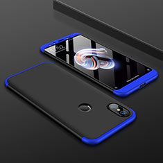 Hard Rigid Plastic Matte Finish Front and Back Cover Case 360 Degrees for Xiaomi Mi 6X Blue and Black