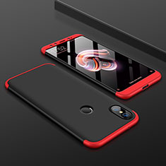 Hard Rigid Plastic Matte Finish Front and Back Cover Case 360 Degrees for Xiaomi Mi 6X Red and Black