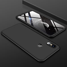 Hard Rigid Plastic Matte Finish Front and Back Cover Case 360 Degrees for Xiaomi Mi 8 Black