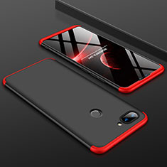 Hard Rigid Plastic Matte Finish Front and Back Cover Case 360 Degrees for Xiaomi Mi 8 Lite Red and Black
