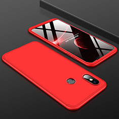 Hard Rigid Plastic Matte Finish Front and Back Cover Case 360 Degrees for Xiaomi Mi 8 Red
