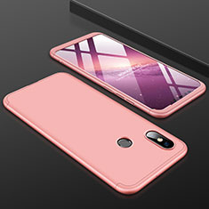 Hard Rigid Plastic Matte Finish Front and Back Cover Case 360 Degrees for Xiaomi Mi 8 Rose Gold