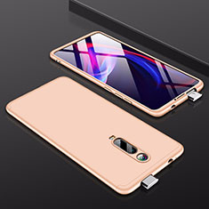 Hard Rigid Plastic Matte Finish Front and Back Cover Case 360 Degrees for Xiaomi Mi 9T Gold