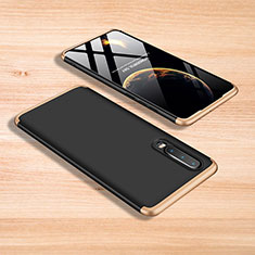 Hard Rigid Plastic Matte Finish Front and Back Cover Case 360 Degrees for Xiaomi Mi A3 Lite Gold and Black