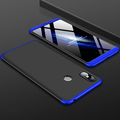 Hard Rigid Plastic Matte Finish Front and Back Cover Case 360 Degrees for Xiaomi Mi Max 3 Blue and Black