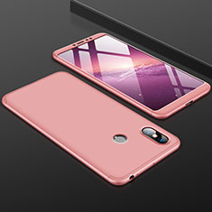 Hard Rigid Plastic Matte Finish Front and Back Cover Case 360 Degrees for Xiaomi Mi Max 3 Rose Gold