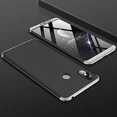 Hard Rigid Plastic Matte Finish Front and Back Cover Case 360 Degrees for Xiaomi Mi Max 3 Silver and Black