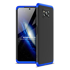 Hard Rigid Plastic Matte Finish Front and Back Cover Case 360 Degrees for Xiaomi Poco X3 Blue and Black
