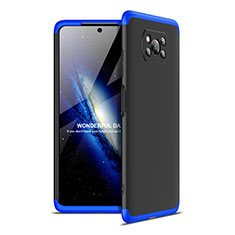 Hard Rigid Plastic Matte Finish Front and Back Cover Case 360 Degrees for Xiaomi Poco X3 NFC Blue and Black