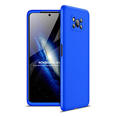 Hard Rigid Plastic Matte Finish Front and Back Cover Case 360 Degrees for Xiaomi Poco X3 Pro Blue