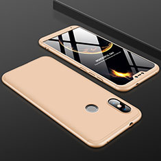 Hard Rigid Plastic Matte Finish Front and Back Cover Case 360 Degrees for Xiaomi Redmi 6 Pro Gold