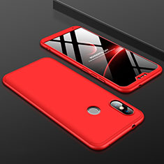 Hard Rigid Plastic Matte Finish Front and Back Cover Case 360 Degrees for Xiaomi Redmi 6 Pro Red