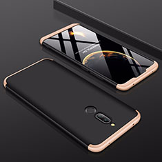 Hard Rigid Plastic Matte Finish Front and Back Cover Case 360 Degrees for Xiaomi Redmi 8 Gold and Black