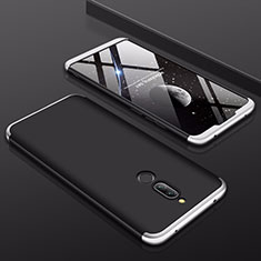Hard Rigid Plastic Matte Finish Front and Back Cover Case 360 Degrees for Xiaomi Redmi 8 Silver and Black