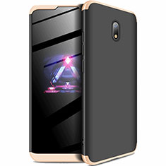 Hard Rigid Plastic Matte Finish Front and Back Cover Case 360 Degrees for Xiaomi Redmi 8A Gold and Black