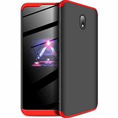 Hard Rigid Plastic Matte Finish Front and Back Cover Case 360 Degrees for Xiaomi Redmi 8A Red and Black