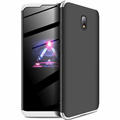 Hard Rigid Plastic Matte Finish Front and Back Cover Case 360 Degrees for Xiaomi Redmi 8A Silver and Black