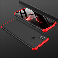 Hard Rigid Plastic Matte Finish Front and Back Cover Case 360 Degrees for Xiaomi Redmi 9 India Red and Black