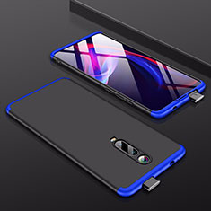 Hard Rigid Plastic Matte Finish Front and Back Cover Case 360 Degrees for Xiaomi Redmi K20 Blue and Black