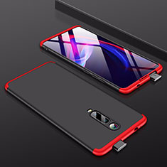 Hard Rigid Plastic Matte Finish Front and Back Cover Case 360 Degrees for Xiaomi Redmi K20 Red and Black