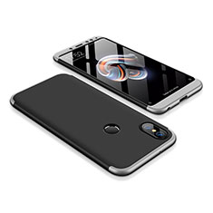 Hard Rigid Plastic Matte Finish Front and Back Cover Case 360 Degrees for Xiaomi Redmi Note 5 AI Dual Camera Silver