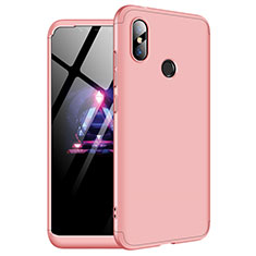 Hard Rigid Plastic Matte Finish Front and Back Cover Case 360 Degrees for Xiaomi Redmi Note 6 Pro Rose Gold