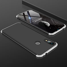 Hard Rigid Plastic Matte Finish Front and Back Cover Case 360 Degrees for Xiaomi Redmi Note 7 Pro Silver and Black