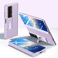 Hard Rigid Plastic Matte Finish Front and Back Cover Case 360 Degrees GK3 for Huawei Honor Magic Vs2 5G Purple