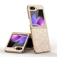 Hard Rigid Plastic Matte Finish Front and Back Cover Case 360 Degrees GS1 for Samsung Galaxy Z Flip5 5G Gold