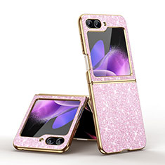 Hard Rigid Plastic Matte Finish Front and Back Cover Case 360 Degrees GS1 for Samsung Galaxy Z Flip5 5G Rose Gold