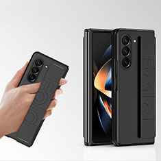 Hard Rigid Plastic Matte Finish Front and Back Cover Case 360 Degrees HD1 for Samsung Galaxy Z Fold5 5G Black