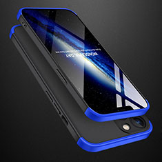 Hard Rigid Plastic Matte Finish Front and Back Cover Case 360 Degrees M01 for Apple iPhone 13 Mini Blue and Black