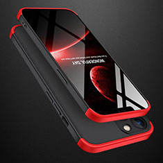 Hard Rigid Plastic Matte Finish Front and Back Cover Case 360 Degrees M01 for Apple iPhone 13 Mini Red and Black