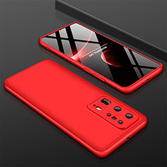 Hard Rigid Plastic Matte Finish Front and Back Cover Case 360 Degrees M01 for Huawei P40 Pro+ Plus Red