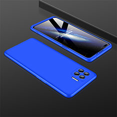 Hard Rigid Plastic Matte Finish Front and Back Cover Case 360 Degrees M01 for Oppo A93 Blue