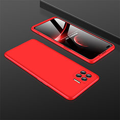 Hard Rigid Plastic Matte Finish Front and Back Cover Case 360 Degrees M01 for Oppo A93 Red